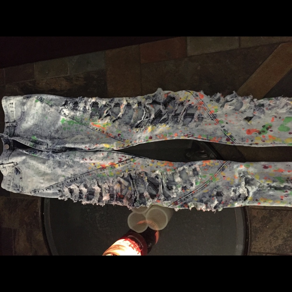 Paint splatter jeans